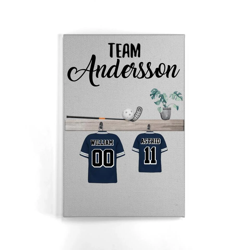Personlig Kanvas till pappa | Personlig presenter till far | Familj Innebandy Team - Bild 2