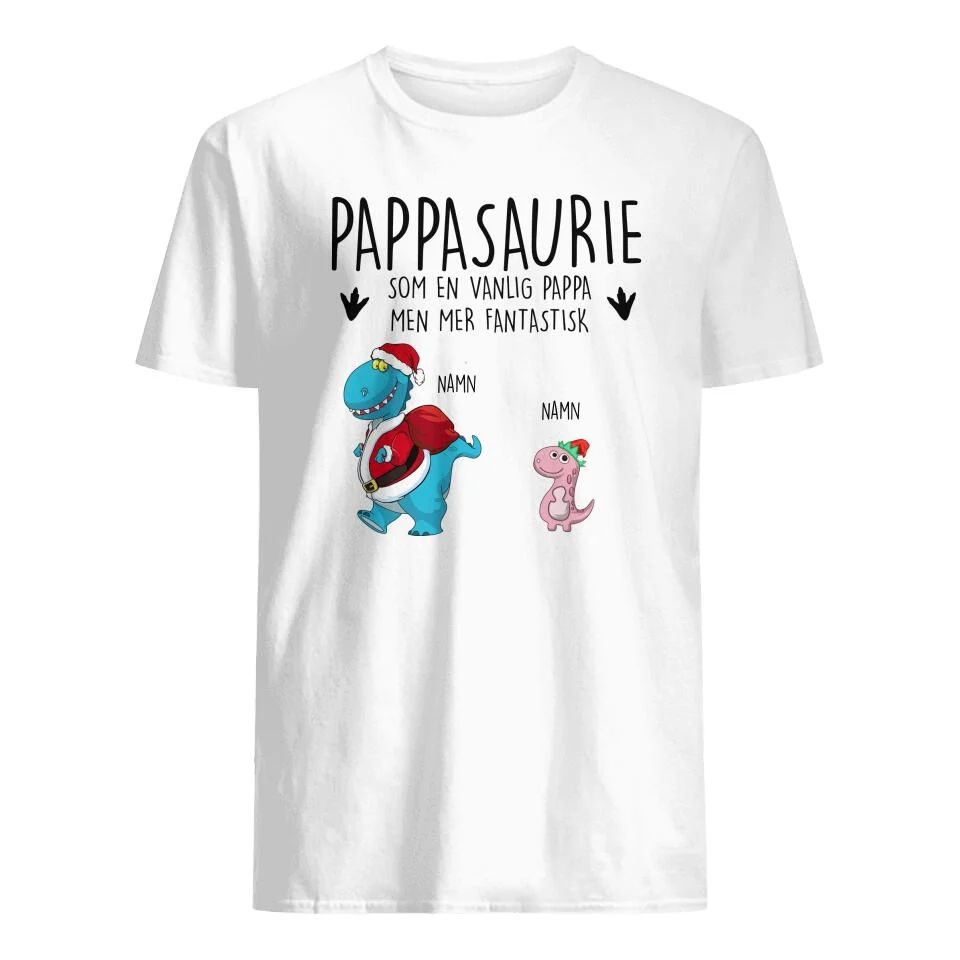 Personlig T-shirt till Pappa | Personlig presenter till Far| Papasaurie Jul - Bild 2
