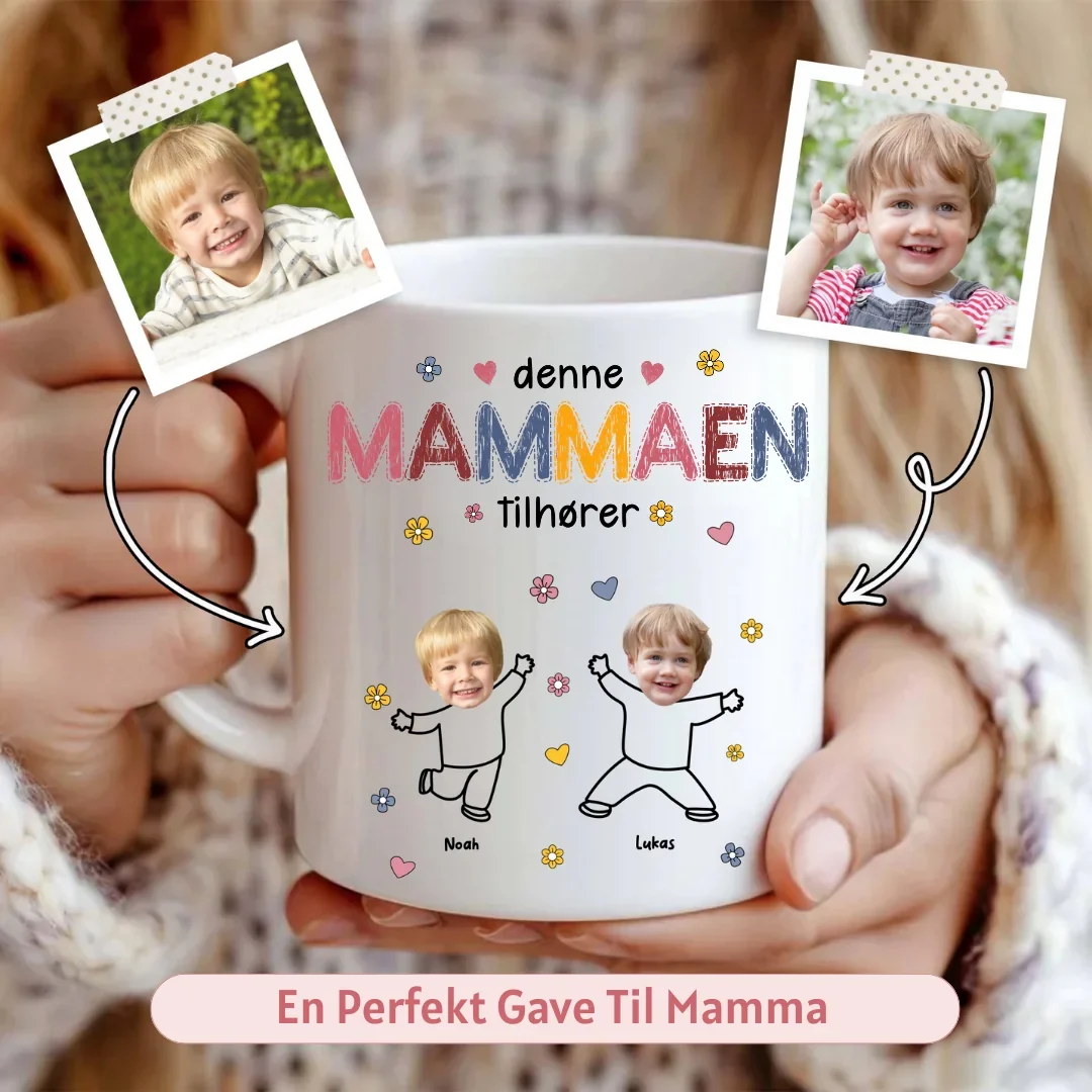 Krus med Eget Foto & Navn - Denne Mammaen
Tilhører