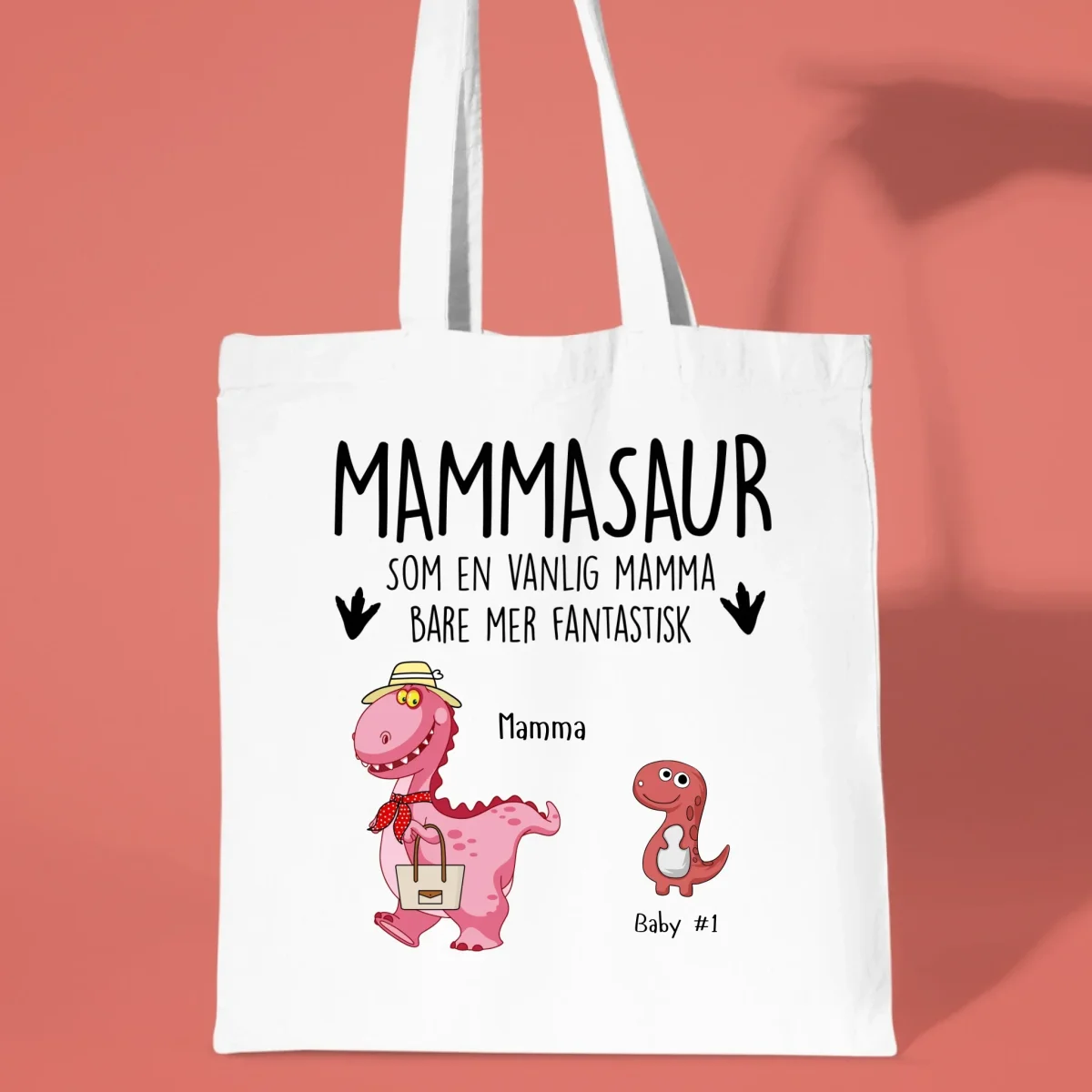 Mammasaur Handlenett – Personlig Gave til Mamma