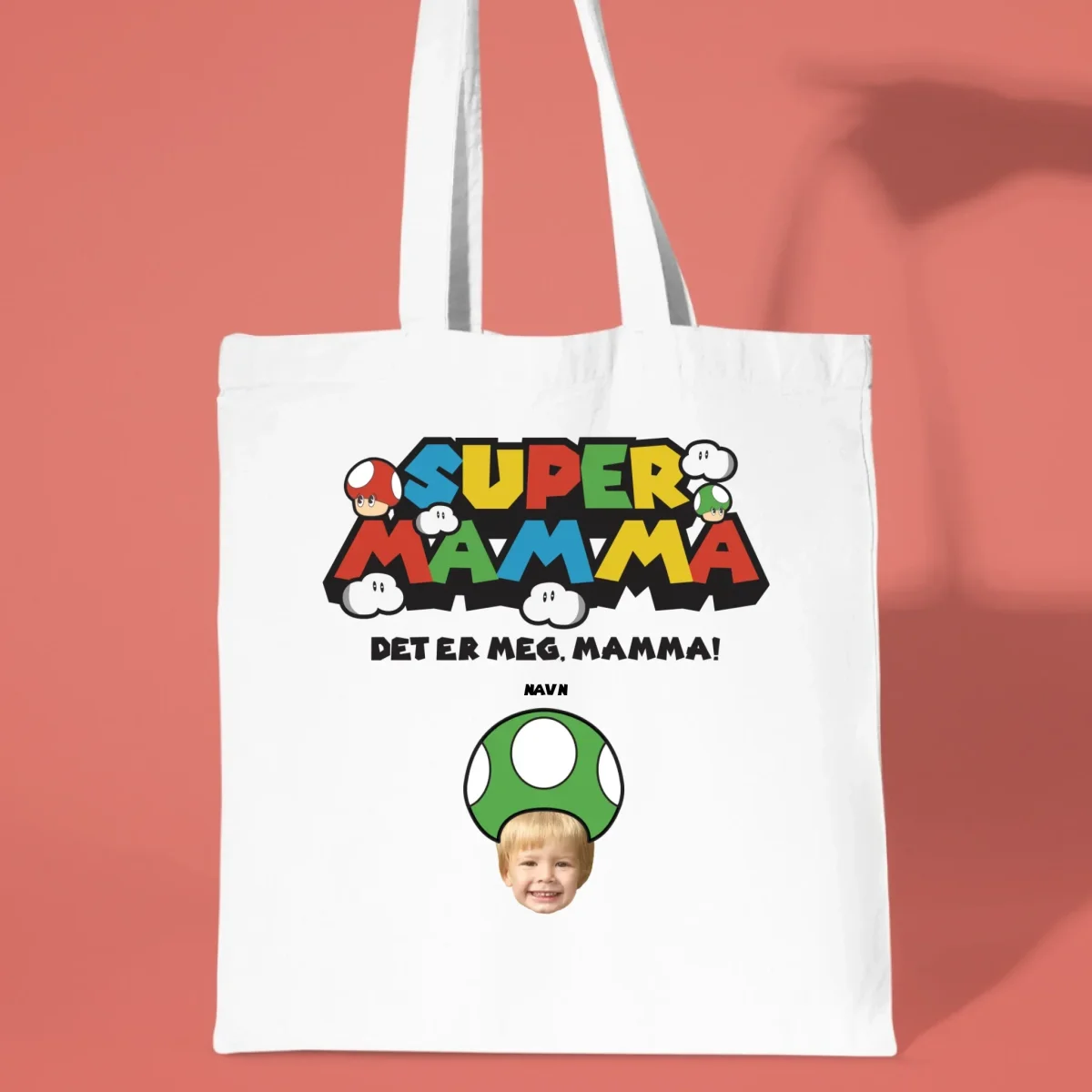 Super Mamma Personlig Handlenett med foto & navn