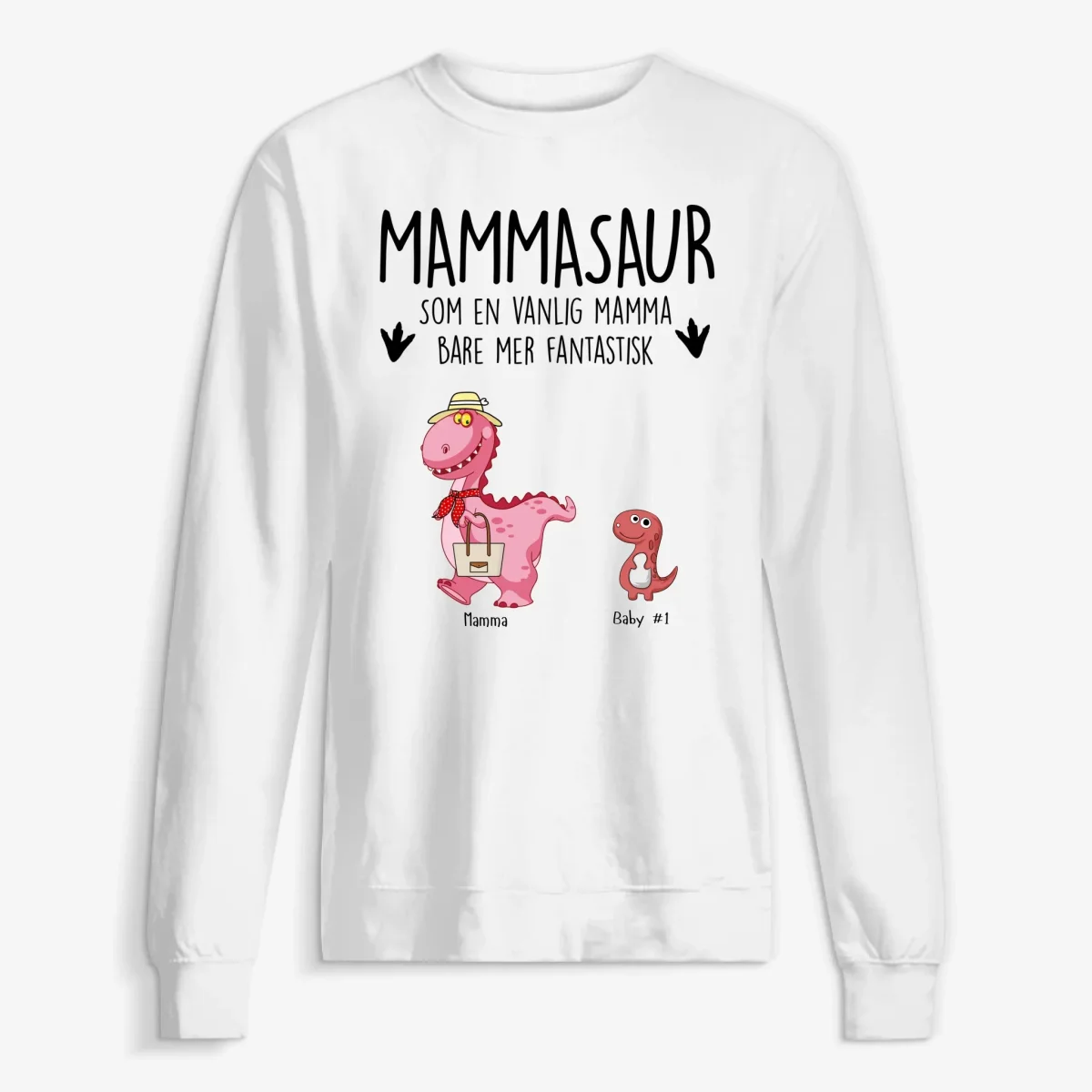Mammasaur Unisex Sweatshirt – Personlig Gave til Mamma