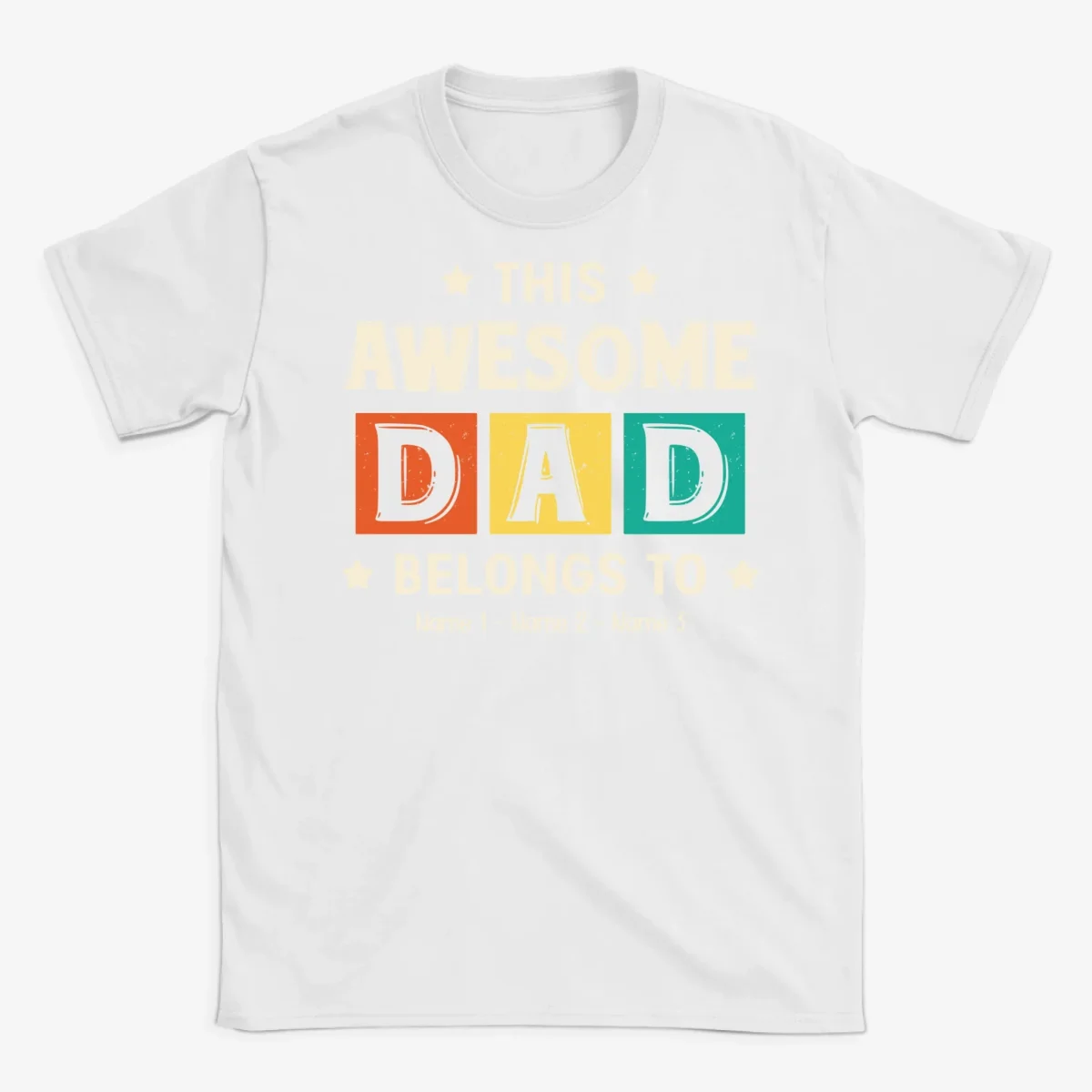 Personlig T-shirt til far med teksten "This Awesome Dad belongs to " - Bild 3